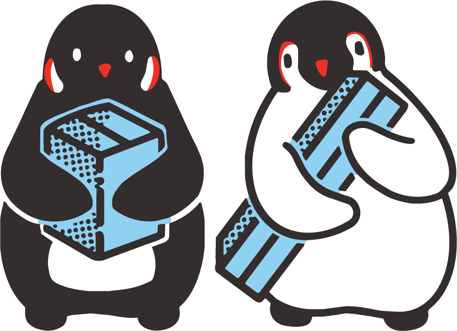 Hand-Off penguins holding delivery packages